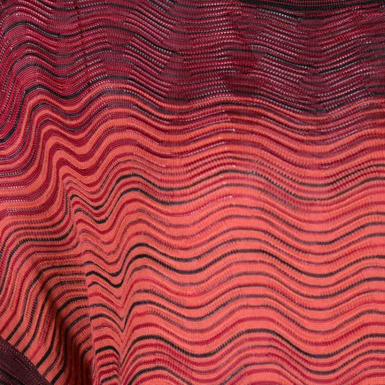 Pre Owned M Missoni Multicolor Wave Pattern Knit Oversized Top S
