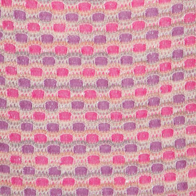Pre Owned  M Missoni Multicolor Patterned Lurex Knit Sleeveless Top L