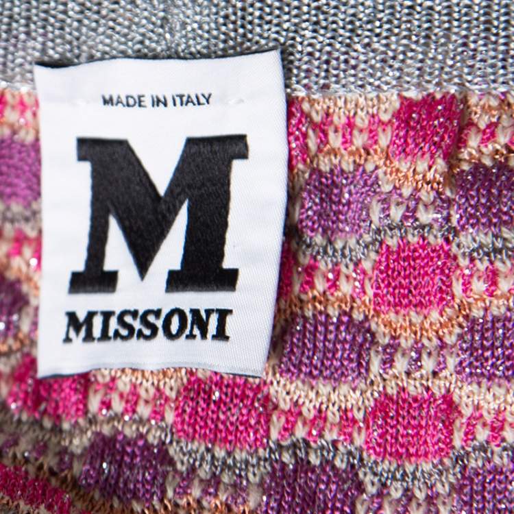 Pre Owned  M Missoni Multicolor Patterned Lurex Knit Sleeveless Top L