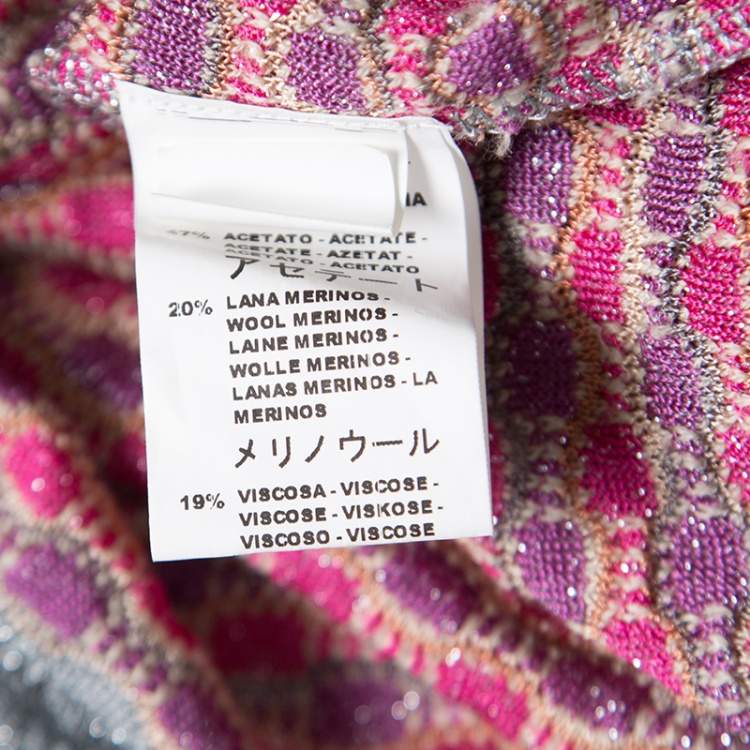 Pre Owned  M Missoni Multicolor Patterned Lurex Knit Sleeveless Top L
