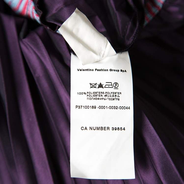 Pre Owned M Missoni Purple Accordion Pleated Midi Skirt S