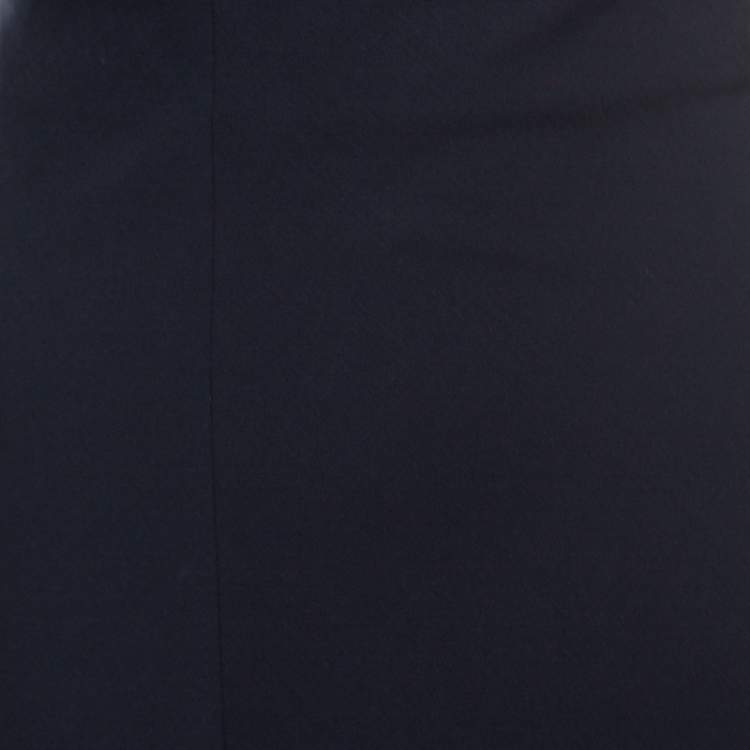 Pre Owned M Missoni Navy Blue Wool Blend Midi Skirt L
