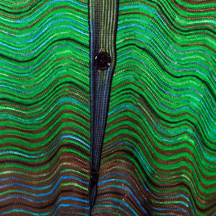 Pre Owned M Missoni Multicolor Patterned Knit Oversized Cardigan M