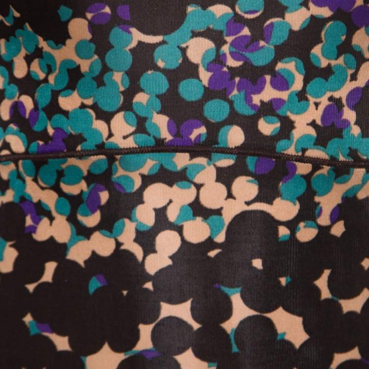 Pre Owned M Missoni Multicolor Dot Printed Stretch Knit Scoop Back Dress S