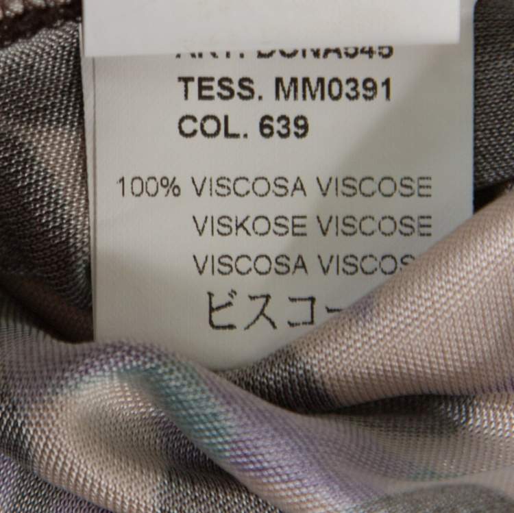 Pre Owned M Missoni Multicolor Dot Printed Stretch Knit Scoop Back Dress S