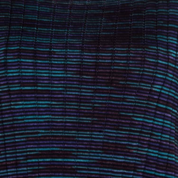 مملوكة مسبقًا M Missoni Multicolor Fleece Wool Blend Dolman Sleeve Shift Dress L