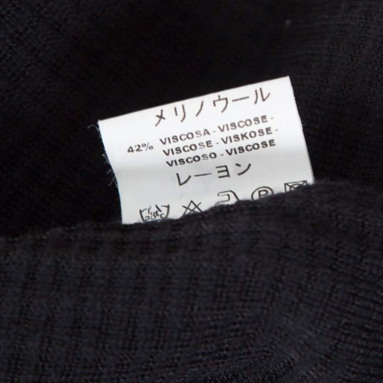 Pre Owned M Missoni Black Perforated Knit Open Front Belted Cardigan L
