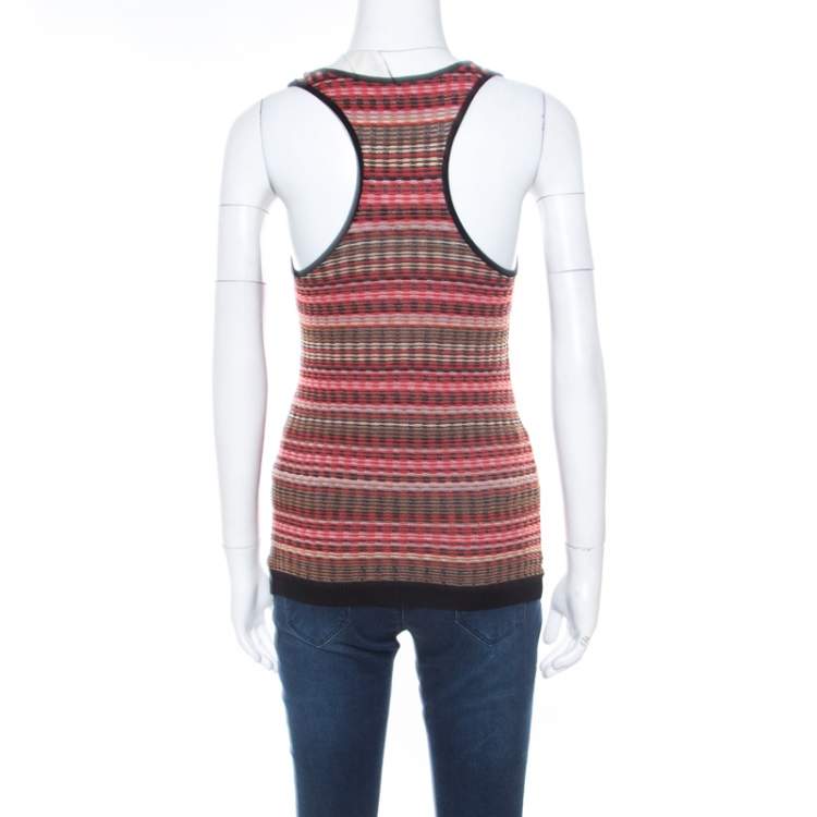 Pre Owned M Missoni Multicolor Patterned Knit Tank Top M