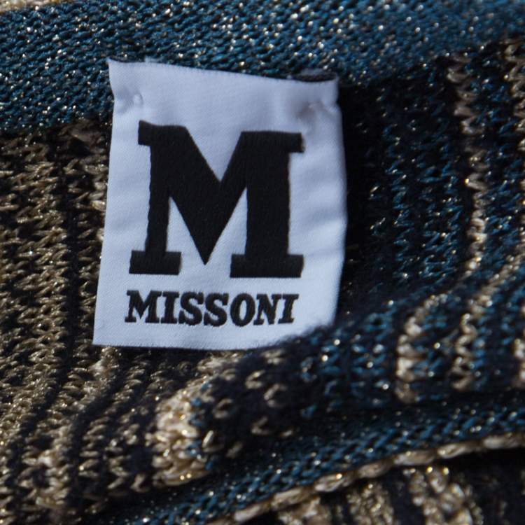 Pre Owned M Missoni Multicolor Striped Chunky Lurex Knit Crew Neck Sweater S