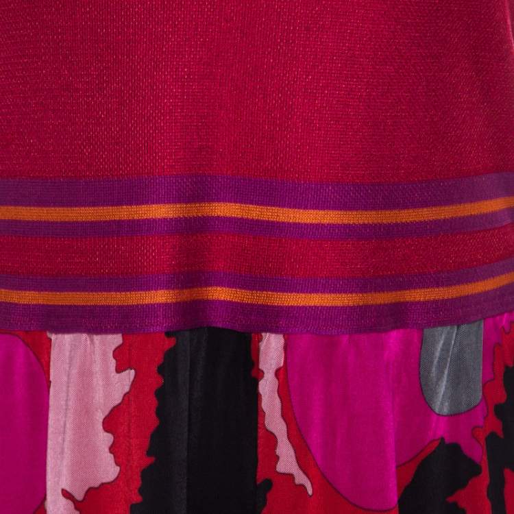 Pre Owned M Missoni Multicolor Printed Jersey Strapless Maxi Dress M