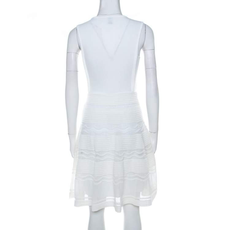 Pre Owned M Missoni White Jersey A-Line Short Dress XS