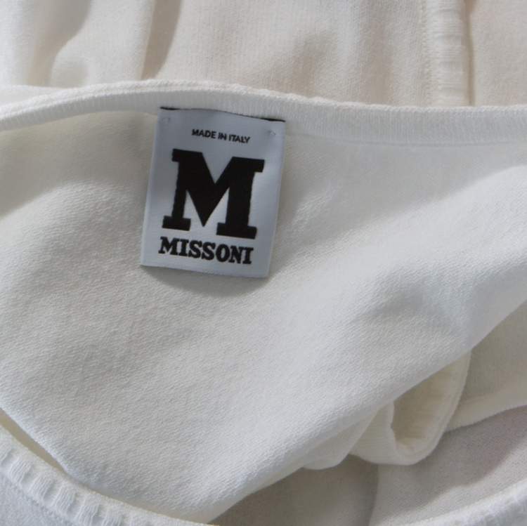 Pre Owned M Missoni White Jersey A-Line Short Dress XS