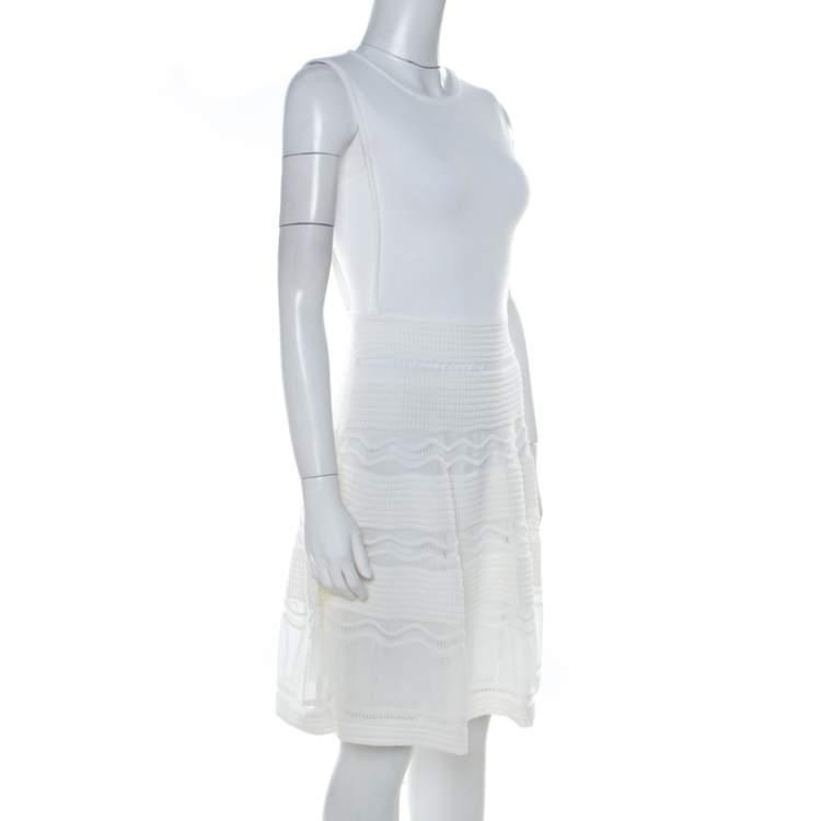 Pre Owned M Missoni White Jersey A-Line Short Dress XS