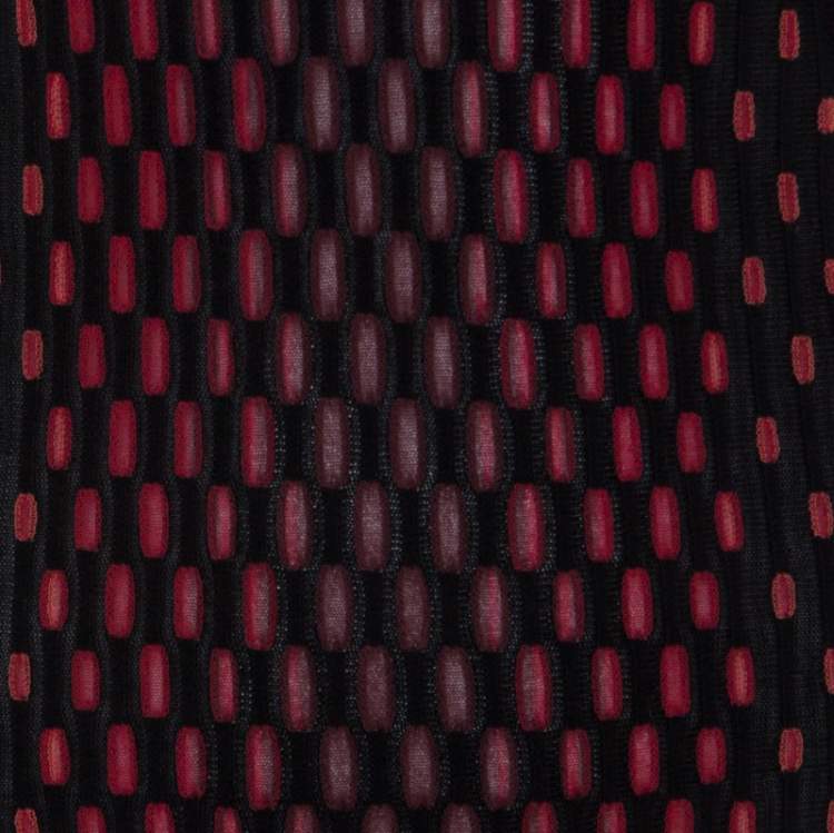 Pre Owned M Missoni Black Patterned Dobby Knit Oversized Dress XS