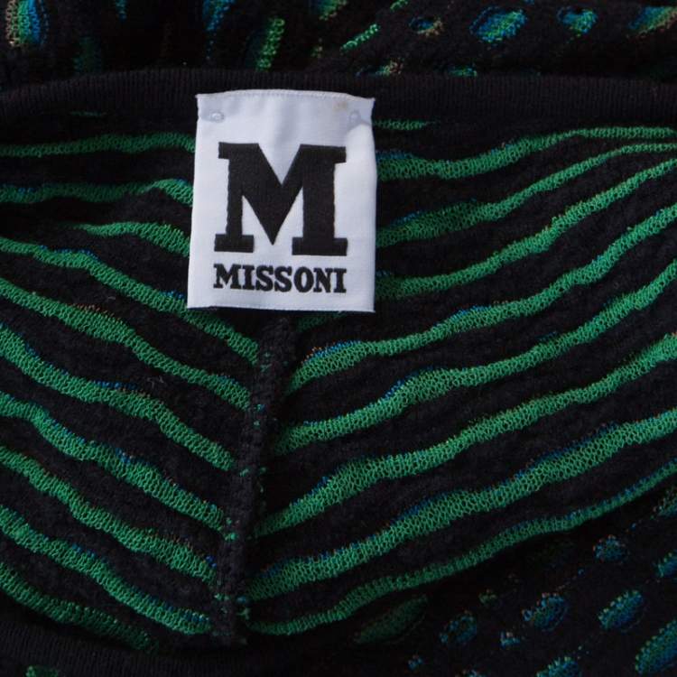 Pre Owned M Missoni Multicolor Dobby Knit Short Sleeve Maxi Dress S