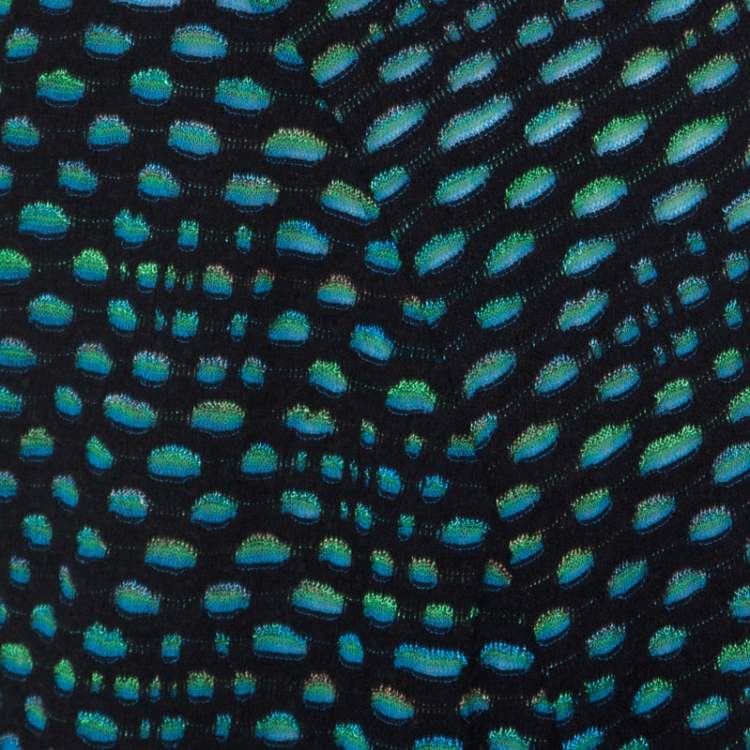 Pre Owned M Missoni Multicolor Dobby Knit Short Sleeve Maxi Dress S