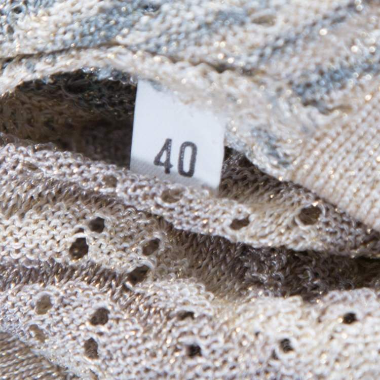 Pre Owned M Missoni Ombre Wave Patterned Lurex Knit Open Front Cardigan S
