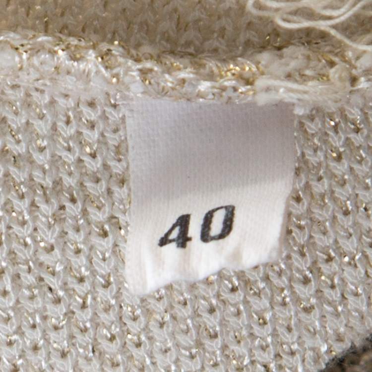Pre Owned M Missoni Gold Lurex Knit Panelled Short Dress S 