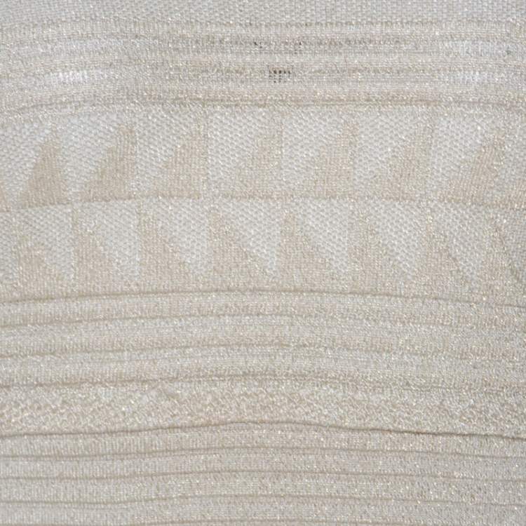 Pre Owned M Missoni Gold Lurex Knit Panelled Short Dress S 