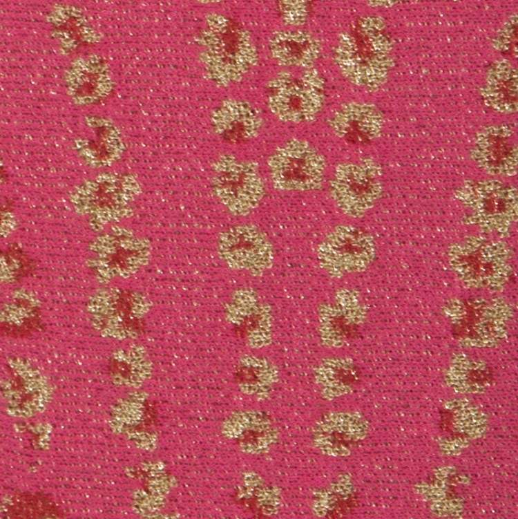 Pre Owned M Missoni Pink & Red Metallic Jacquard Knit Detail Sleeveless Short Dress M