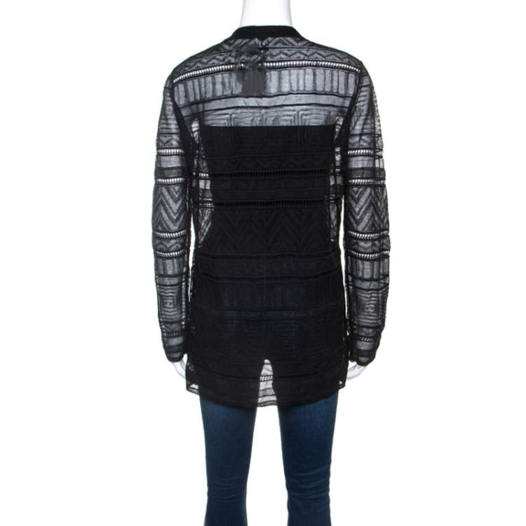 Pre Owned M Missoni Black Knitted Long Sleeve Cardigan M