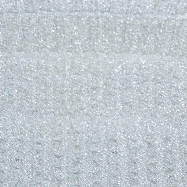 Pre Owned M Missoni Grey Stretch Knit Metallic Weave Detail Dress M