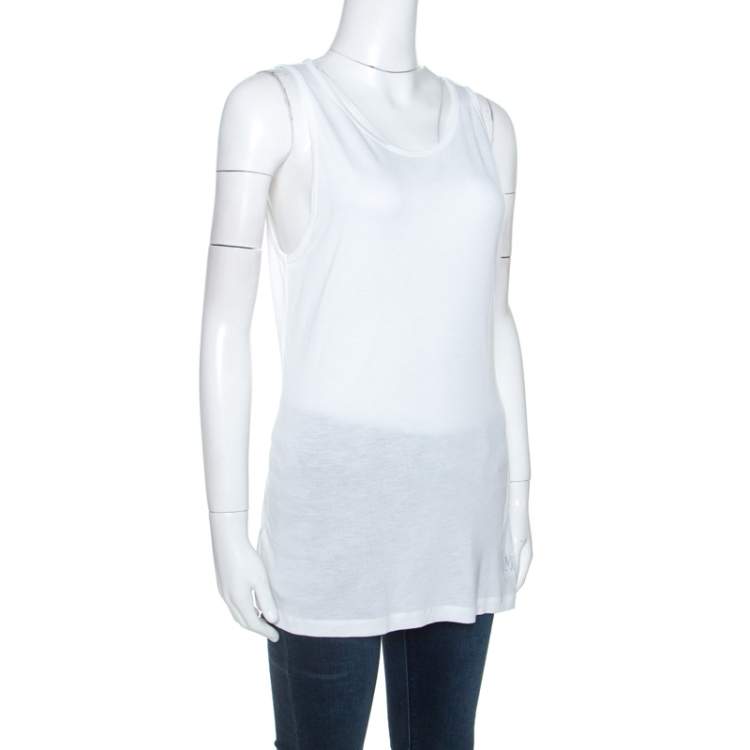 Pre Owned M Missoni White Jersey Sleeveless Tank Top M