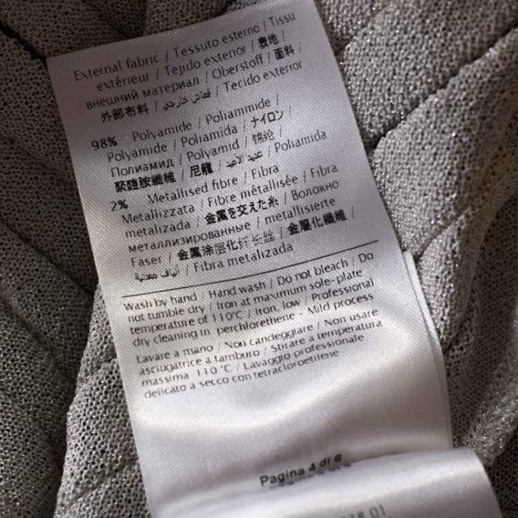 Pre Owned M Missoni White Striped Lurex Knit Pintuck Detail Maxi Skirt S