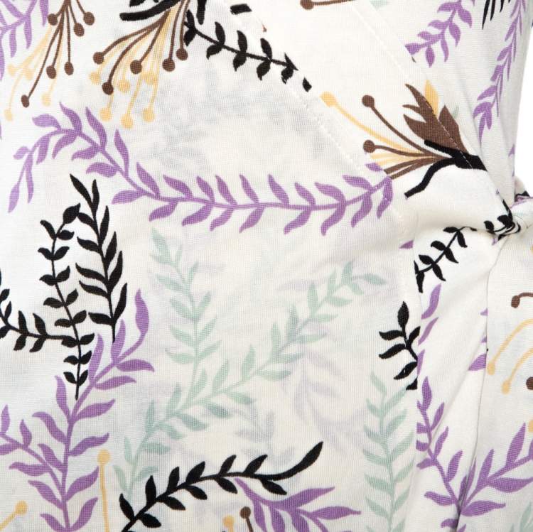 Pre Owned M Missoni Multicolor Printed Silk Jersey Wrap Dress S