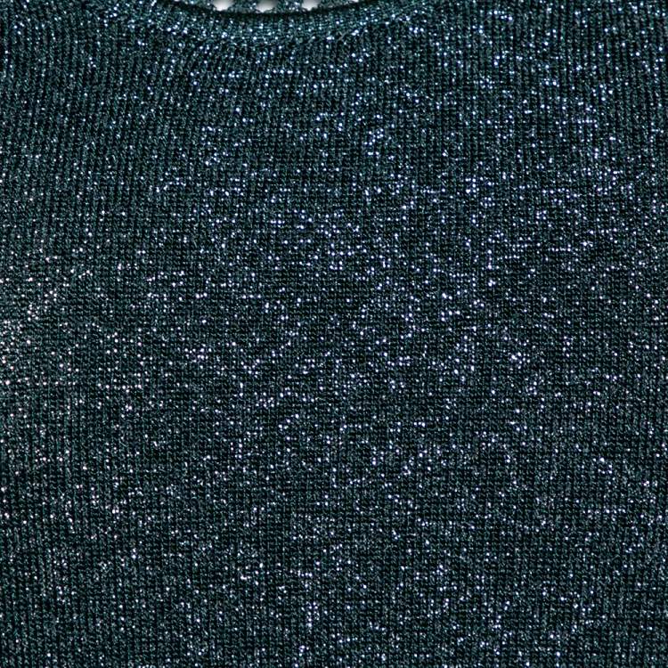 مملوكة مسبقًا M Missoni Sacramento Green Lurex Knit Sleeveless Top M 