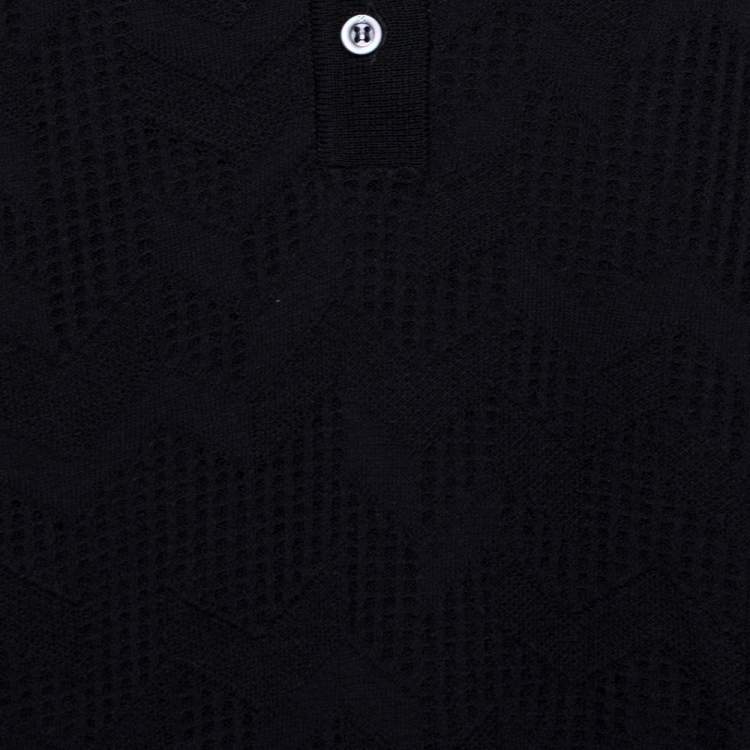 Pre Owned M Missoni Black Textured Wool Blend Knit A Line Dress S