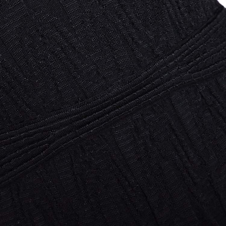 مملوكة مسبقًا M Missoni Black Textured Wool Blend Knit Maxi Dress L 