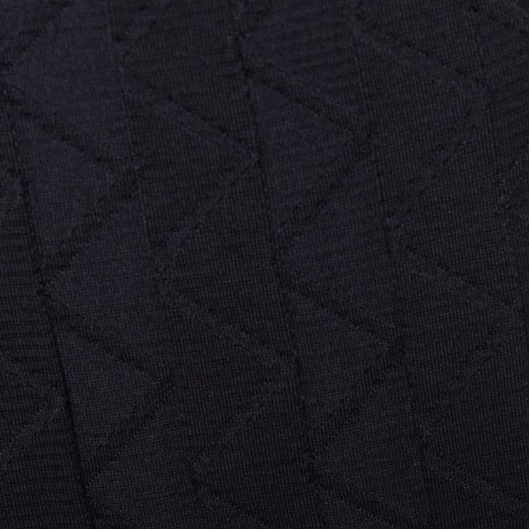 Pre Owned M Missoni Black Zig Zag Knit Pleated Maxi Skirt M