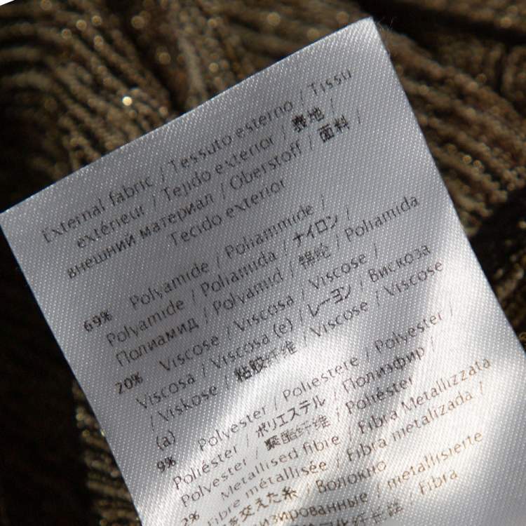 Pre Owned M Missoni Black & Gold Lurex Knit Button Front Cardigan M