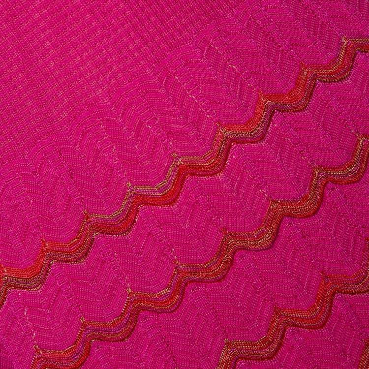 مملوكة مسبقًا M Missoni Pink Knit Scoop Neck Skater Dress S 
