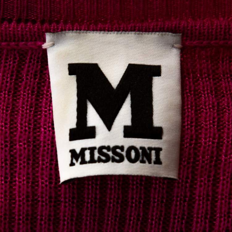 مملوكة مسبقًا M Missoni Pink Knit Scoop Neck Skater Dress S 