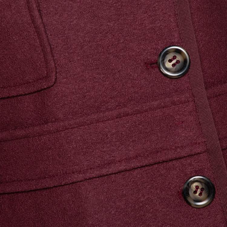 Pre Owned M Missoni Pastel Red Fleece Wool Coat S