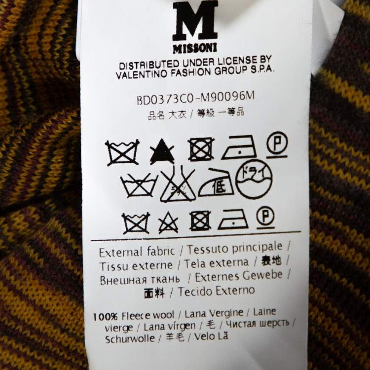 Pre Owned M Missoni Pastel Red Fleece Wool Coat S