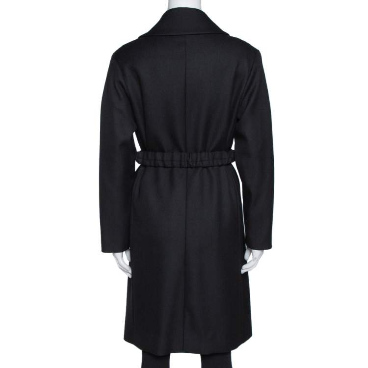 Pre Owned M Missoni Black Wool Double Breasted Belted Coat M