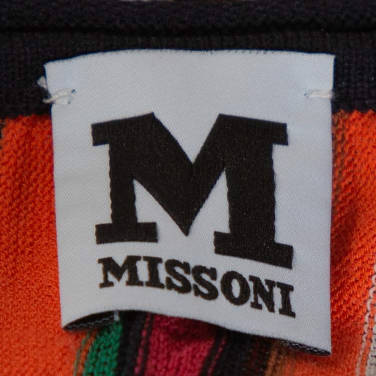 مملوكة مسبقًا M Missoni Multicolor Striped Rib Knit Sleeveless Top L