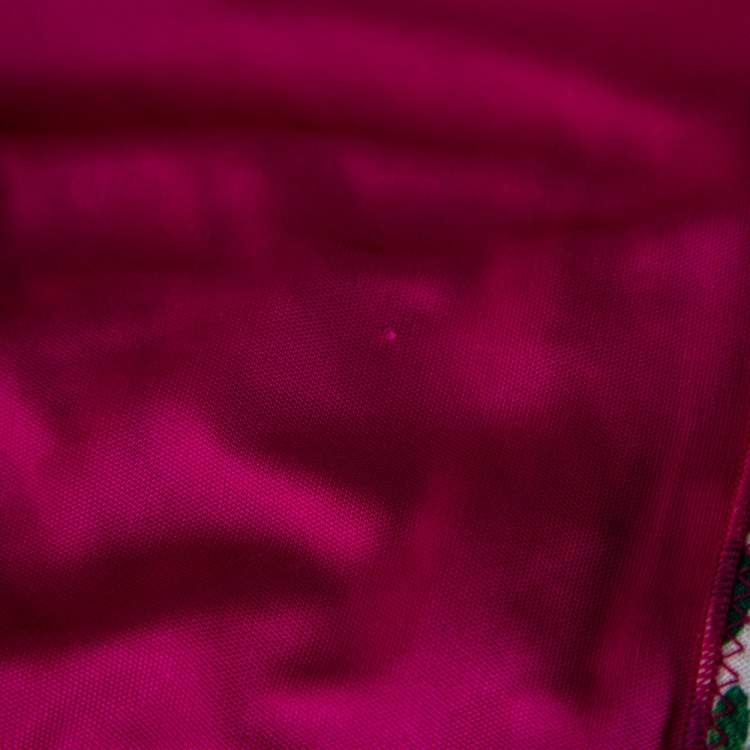 Pre Owned M Missoni Magenta Printed Jersey Tie Back Sleeveless Dress L