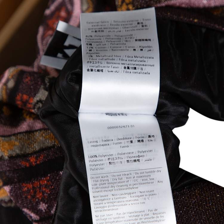Pre Owned M Missoni Multicolor Lurex Knit Wide Leg Trousers L