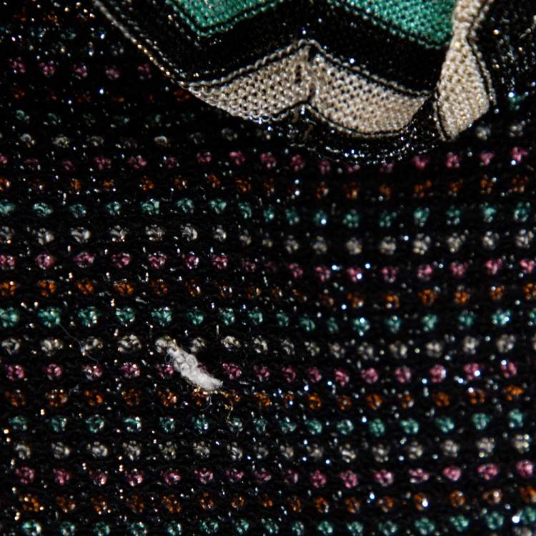 مملوكة مسبقًا M Missoni Multicolor Lurex Knit Chevron Striped Sleeveless Top M