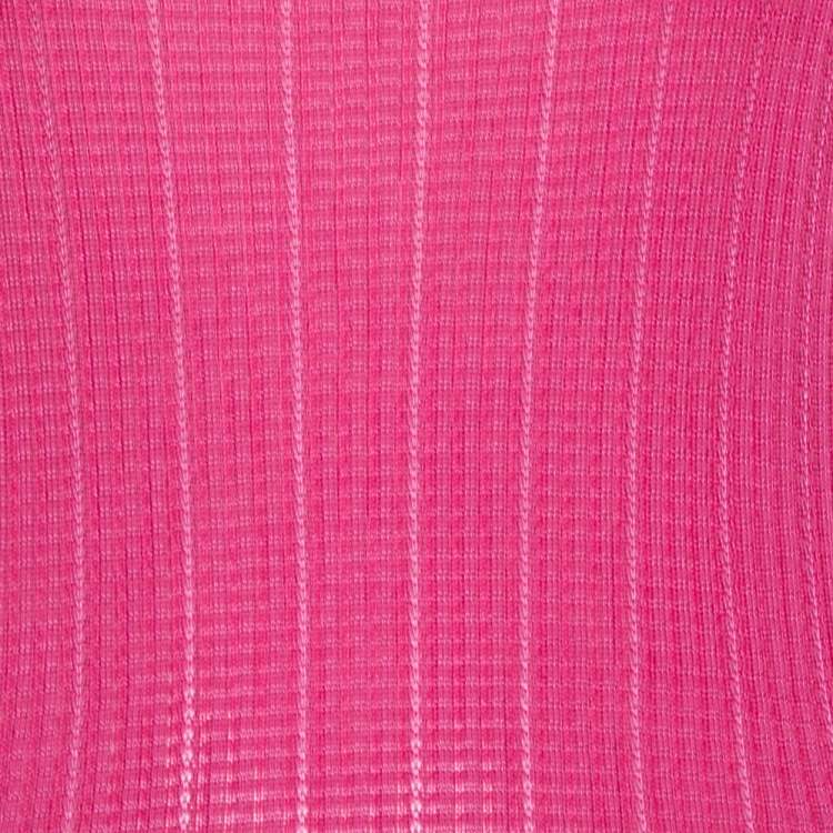 Pre Owned M Missoni Pink & Blue Knit Tank Top and Cardigan Set M/L