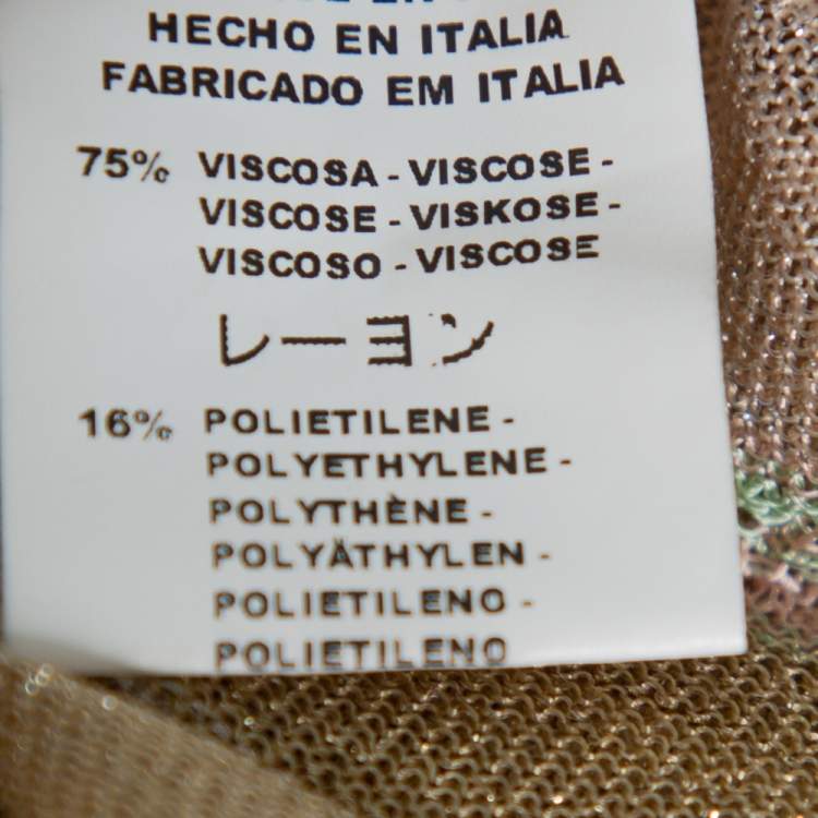 Pre Owned M Missoni Beige Lurex Knit Flared Skirt S
