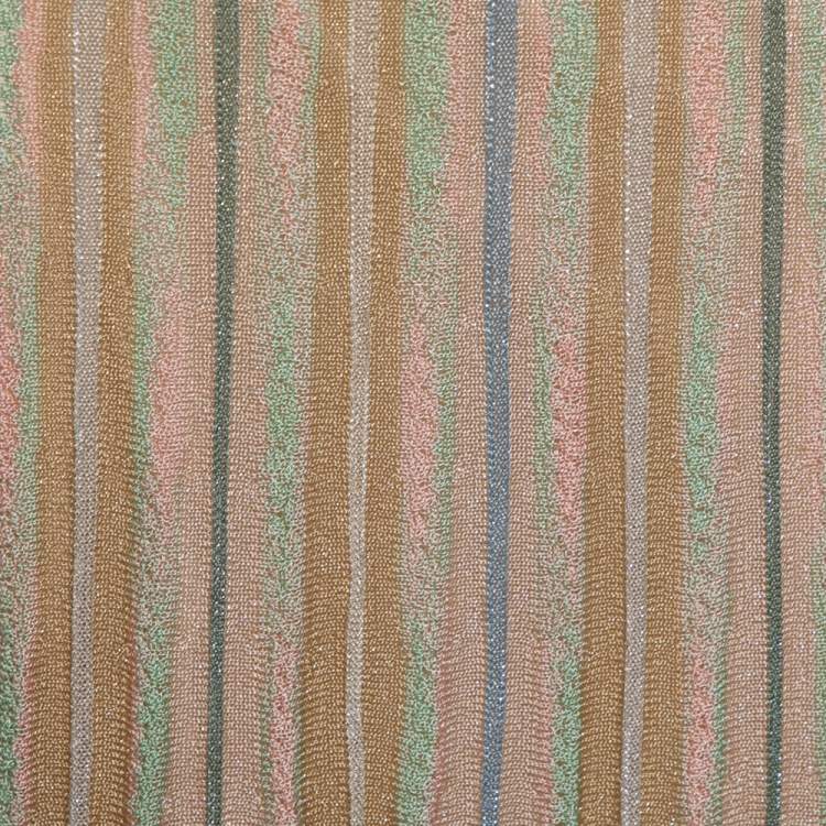 Pre Owned M Missoni Beige Lurex Knit Flared Skirt S