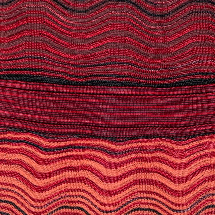 Pre Owned M Missoni Saffron Wave Knit Sleeveless Dress L