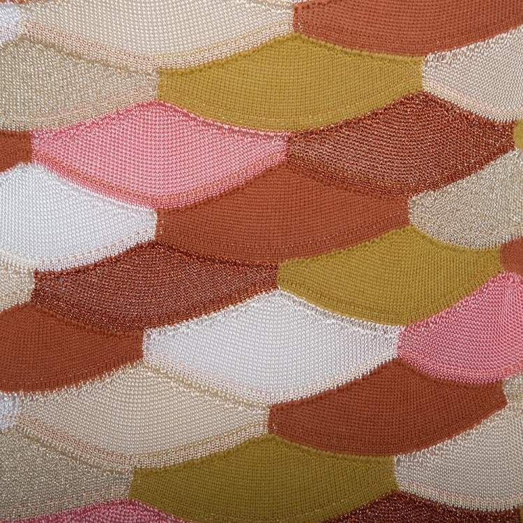 مملوكة مسبقًا M Missoni Multicolor Scale Pattern Lurex Knit  Long Sleeve Top S