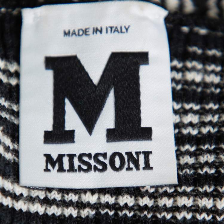 مملوكة مسبقًا M Missoni Monochrome Knit Button Front Cardigan M