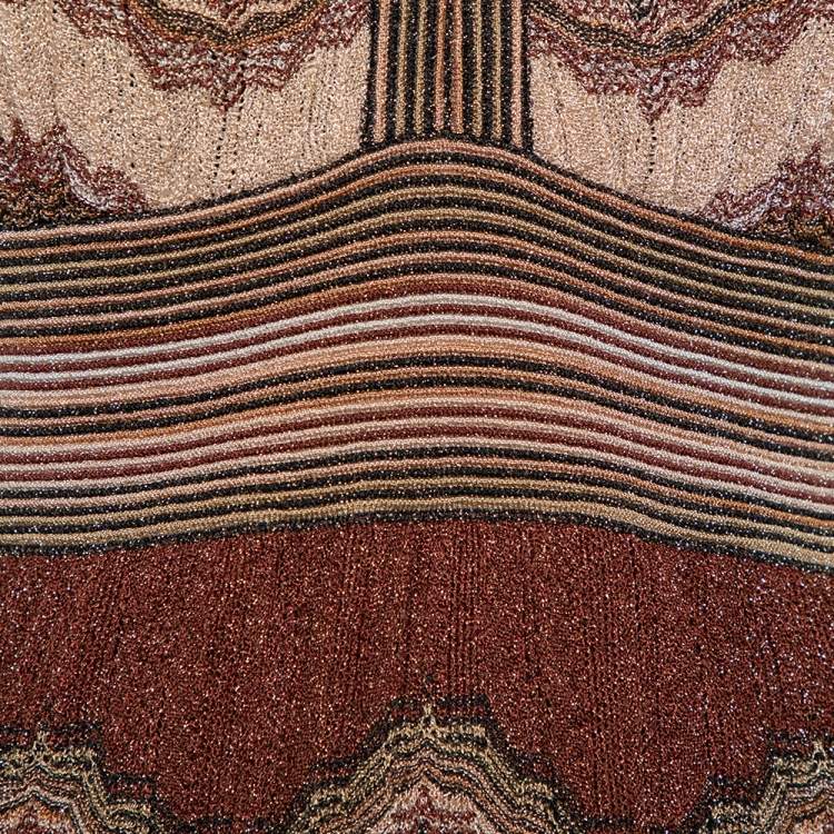 Pre Owned M Missoni Multicolor Lurex Knit Open Back Mini Dress L